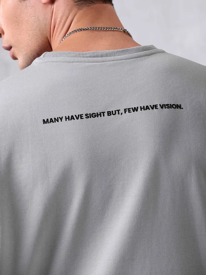 Grey Flap Pocket Oversized T-shirt for Men