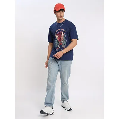 Illusional Thoughts Printed Oversized T-shirt for Men