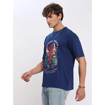 Illusional Thoughts Printed Oversized T-shirt for Men