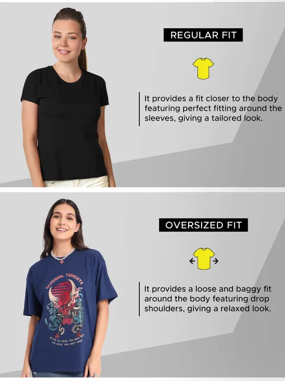 Illusional Thoughts Printed Oversized T-shirt for Women
