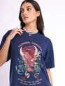 Illusional Thoughts Printed Oversized T-shirt for Women