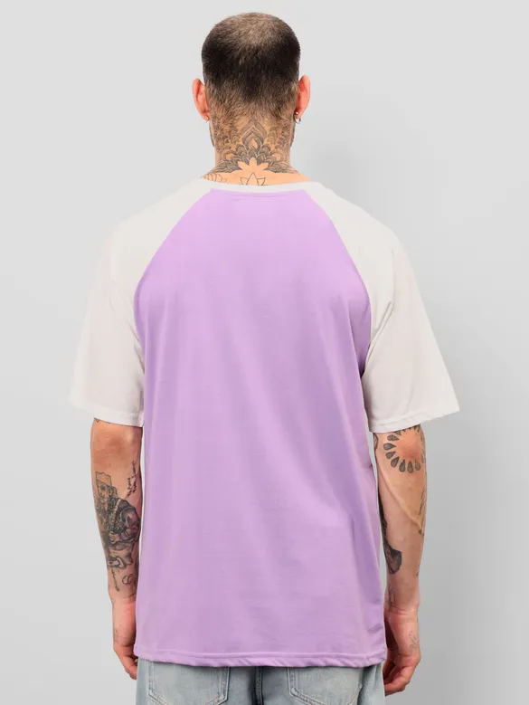 Lavender Raglan Oversized T-shirt for Men