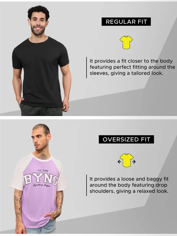 Lavender Raglan Oversized T-shirt for Men