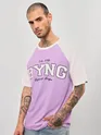 Lavender Raglan Oversized T-shirt for Men