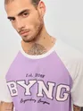 Lavender Raglan Oversized T-shirt for Men