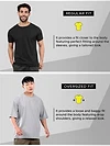 Light Grey Plain Oversized T-shirt for Men