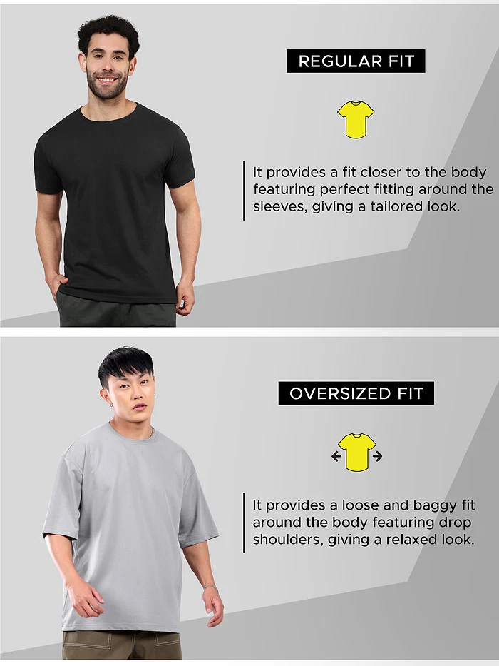 Light Grey Plain Oversized T-shirt for Men