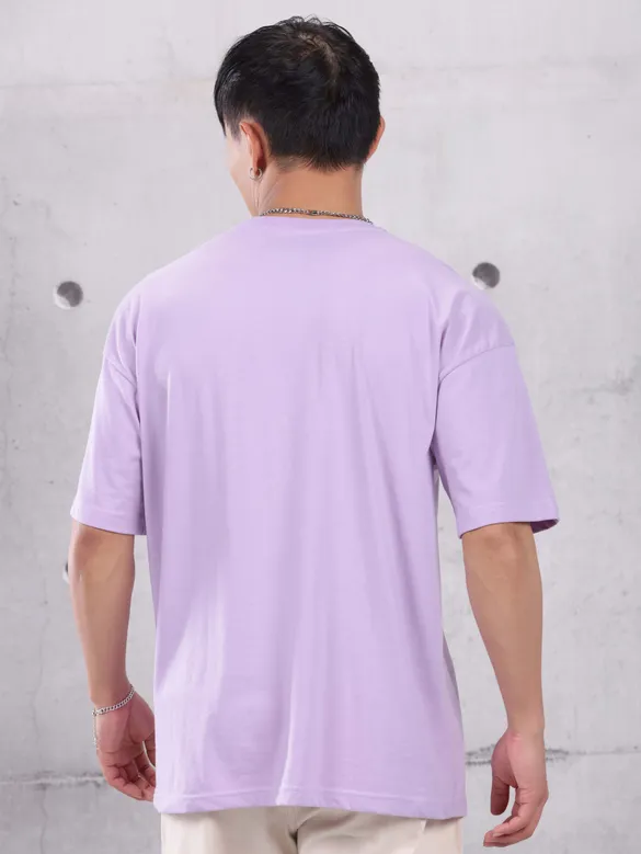 Lilac Zip Sleeved Oversized T-shirt for Men