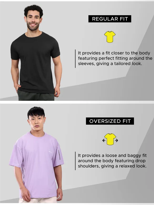 Lilac Zip Sleeved Oversized T-shirt for Men