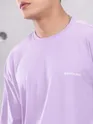 Lilac Zip Sleeved Oversized T-shirt for Men