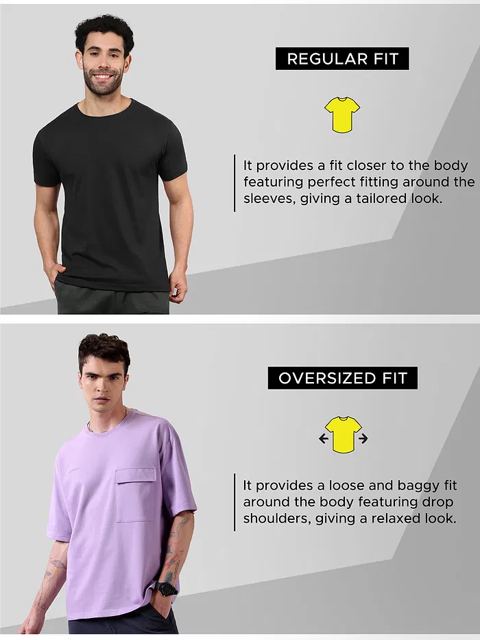 Lilac Flap Pocket Oversized T-shirt for Men