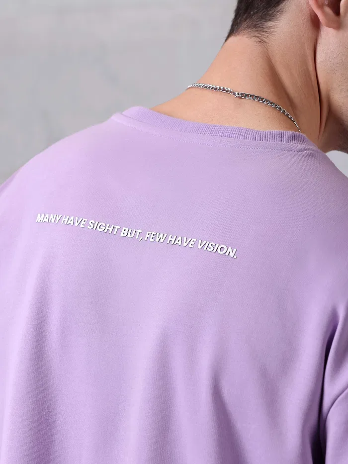 Lilac Flap Pocket Oversized T-shirt for Men