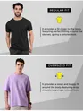 Lilac Neck Embroidery Oversized T-shirt for Men