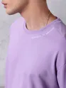 Lilac Neck Embroidery Oversized T-shirt for Men