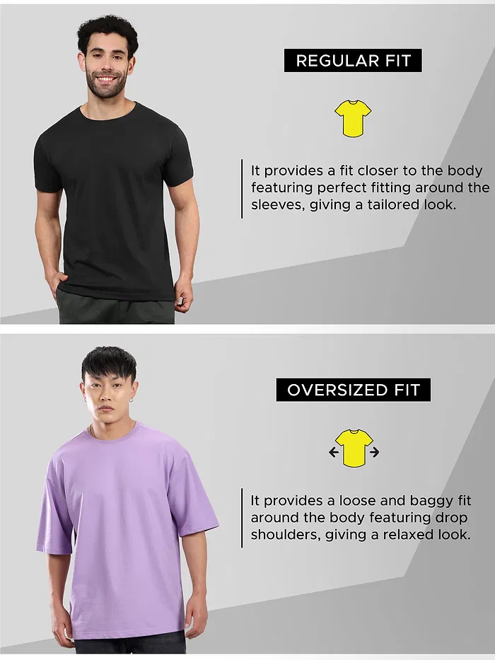 Lilac Plain Oversized T-shirt for Men