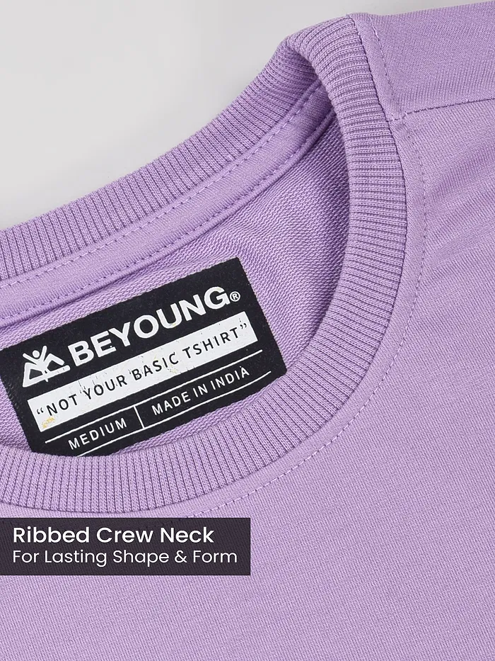 Lilac Plain Oversized T-shirt for Men