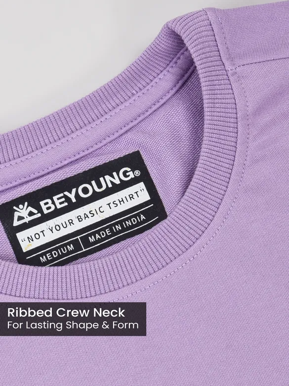 Lilac Plain Oversized T-shirt for Men