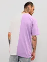 Lilac-White Color Block Oversized T-shirt for Men