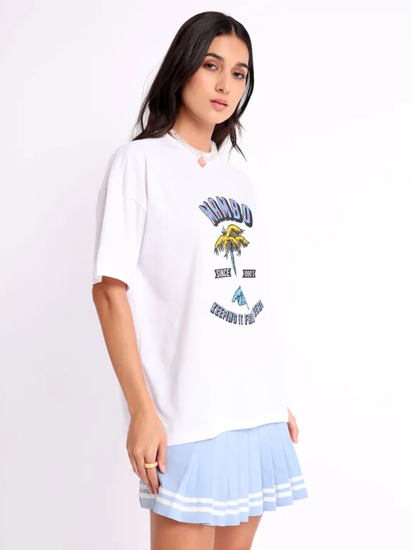 Mambo Printed Oversized T-shirt for Women