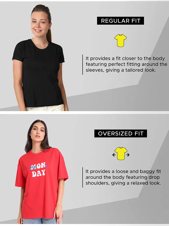 Monday Printed Oversized T-shirt for Women