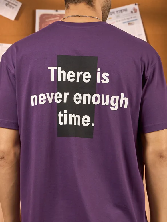 Motivational Violet Printed Oversized T-shirt for men