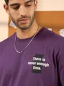 Motivational Violet Printed Oversized T-shirt for men