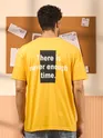 Motivational Yellow Printed Oversized T-shirt for men