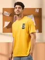 Motivational Yellow Printed Oversized T-shirt for men