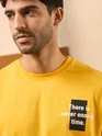 Motivational Yellow Printed Oversized T-shirt for men