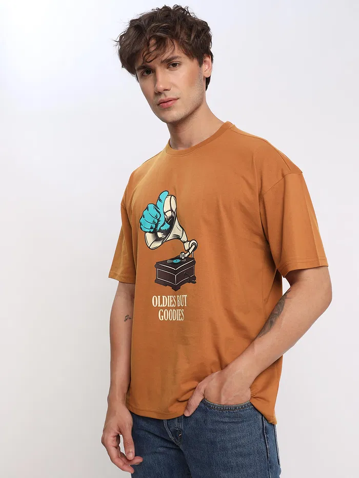 Oldies But Printed Oversized T-shirt for Men