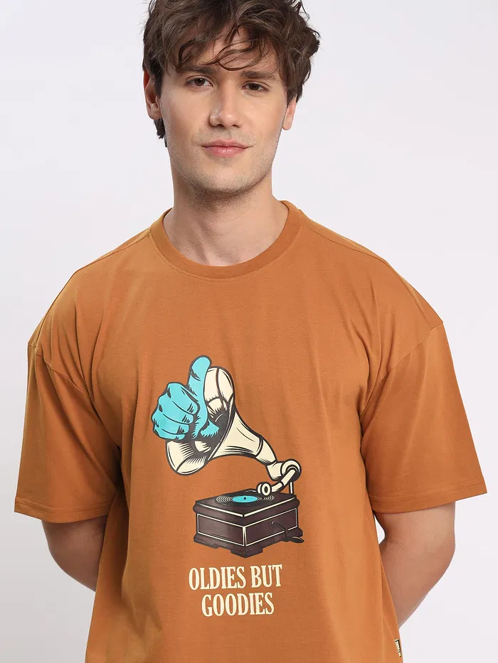 Oldies But Printed Oversized T-shirt for Men