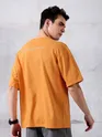 Orange Flap Pocket Oversized T-shirt for Men