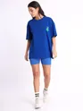 Peace Love Printed Oversized T-shirt for Women