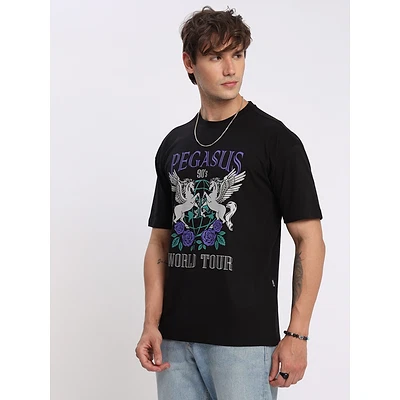 Pegasus Printed Oversized T-shirt for Men