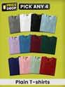 Pick Any 4 - Plain T Shirt Combo, 