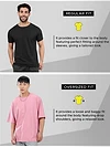 Pink Plain Oversized T-shirt for Men