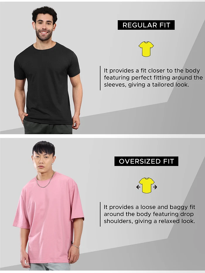 Pink Plain Oversized T-shirt for Men