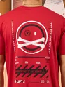 Proximity Alert Printed Red Oversized T-shirt for Men