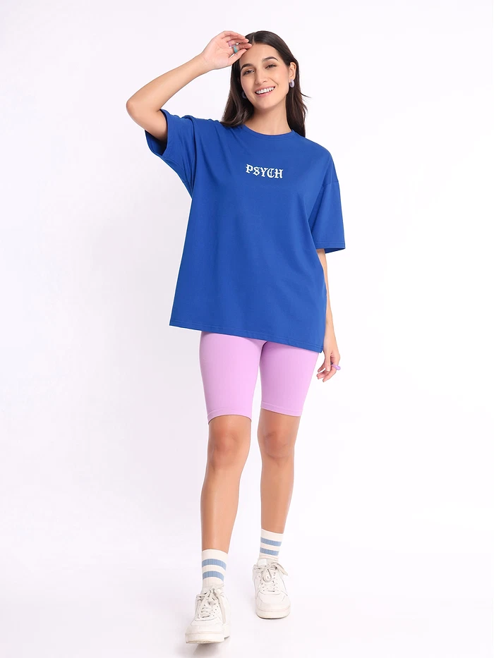 Psych Printed Oversized T-shirt for Women