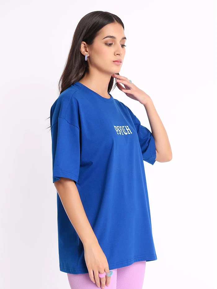 Psych Printed Oversized T-shirt for Women