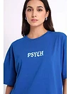 Psych Printed Oversized T-shirt for Women