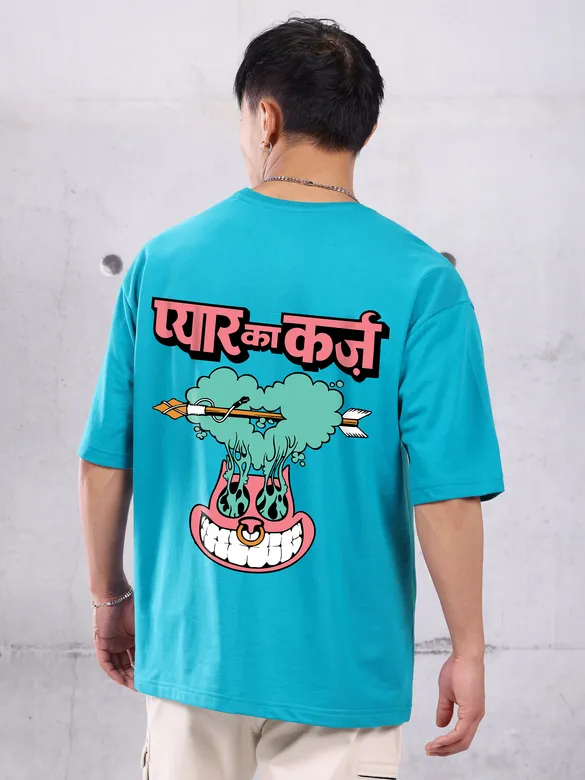 Pyar Ka Karz Printed Oversized T-Shirt For Men