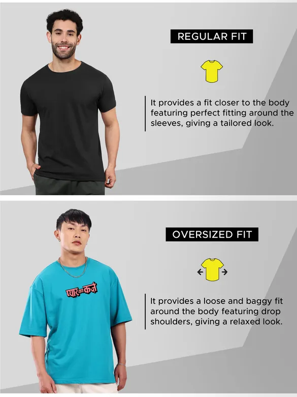 Pyar Ka Karz Printed Oversized T-Shirt For Men