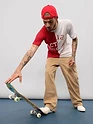 Red-White Color Block Oversized T-shirt for Men