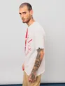 Red-White Color Block Oversized T-shirt for Men