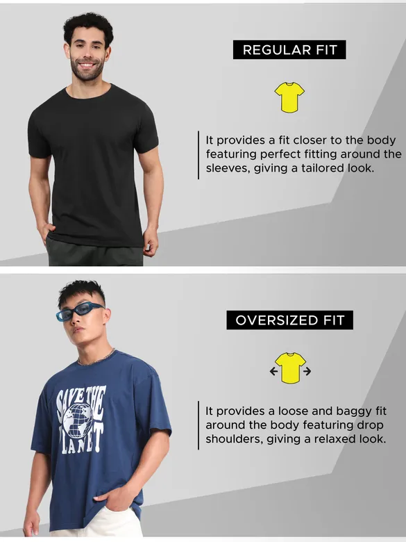 Save the Planet Printed Oversized T-shirt for Men