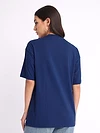 Save the Planet Printed Oversized T-shirt for Women