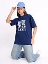 Save the Planet Printed Oversized T-shirt for Women