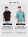 Sea Green Plain Oversized T-shirt for Men