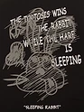 Sleeping Rabbit Printed Black Oversized T-shirt for Men